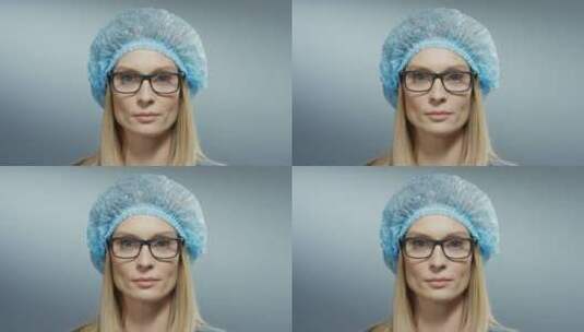 戴着眼镜的女医生肖像高清在线视频素材下载