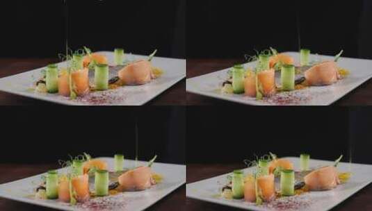 日式生鱼片创意菜高清在线视频素材下载