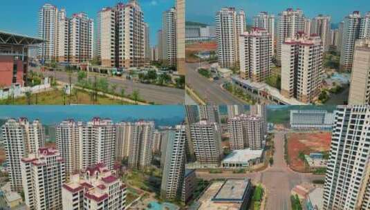 视频合集航拍广西贺州城市房地产高清在线视频素材下载