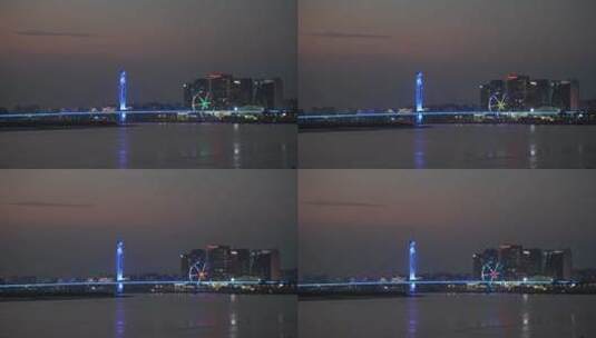 泉州东海泰禾晋江大桥夜景高清在线视频素材下载