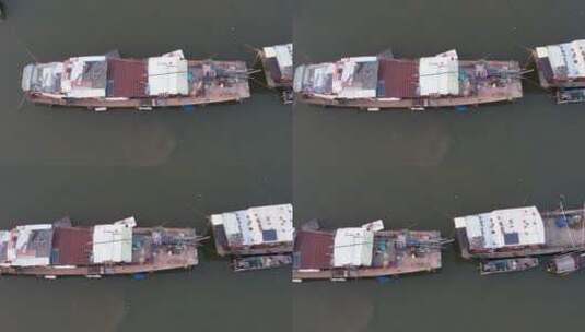 江边的渔船高清在线视频素材下载