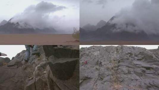 岩画 内蒙古阴山神秘的默勒赫图沟高清在线视频素材下载