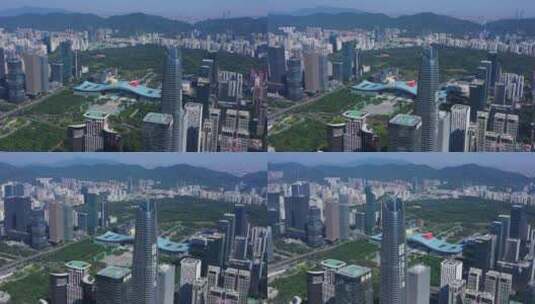 深圳福田中心区市民中心中景遮挡右环绕高清在线视频素材下载