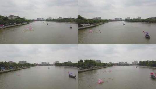 东莞道滘东江游泳比赛高清在线视频素材下载