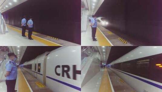 胶东机场地下高铁站火车进出站高清在线视频素材下载