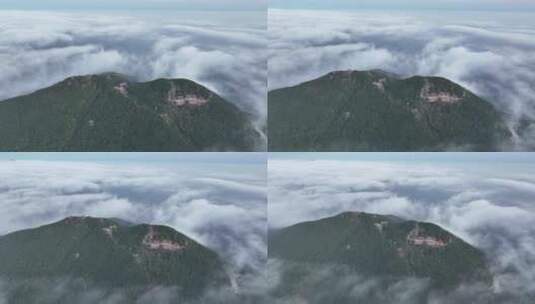 山峰云雾缭绕云海航拍雨后山上雾气森林风景高清在线视频素材下载