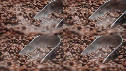 香喷喷的咖啡豆谷类植物烤咖啡豆自然条件高清在线视频素材下载