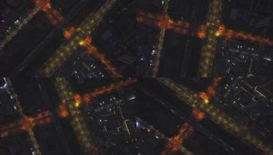 杭州钱塘下沙城市夜景航拍4K高清在线视频素材下载