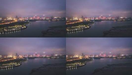 海口滨海大道夜景高清在线视频素材下载