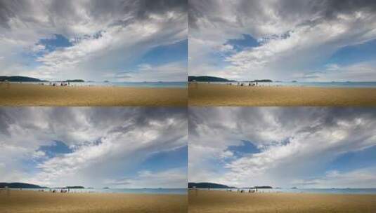 三亚蓝天白云海边沙滩高清在线视频素材下载