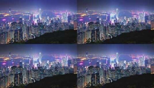 城市天际线夜景高清在线视频素材下载