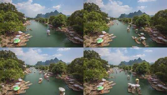 美丽的桂林山水延时高清在线视频素材下载
