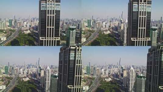 上海延安立交高架路航拍高清在线视频素材下载