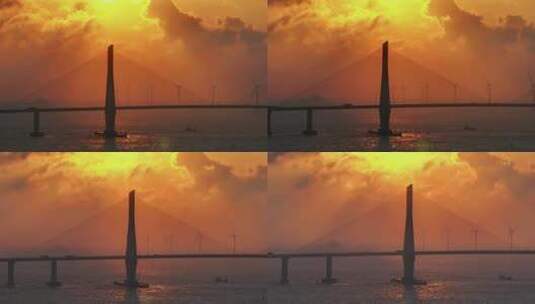 上海东海大桥航拍5高清在线视频素材下载