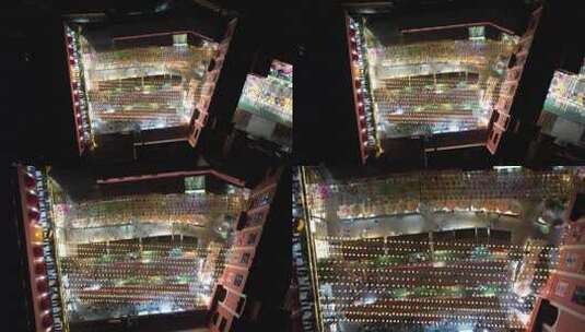 云南红河弥勒城市夜景灯光航拍高清在线视频素材下载