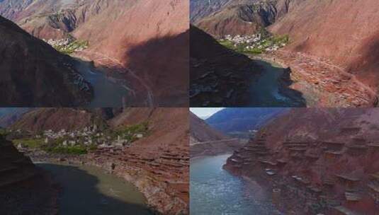 西藏盐井航拍素材高清在线视频素材下载
