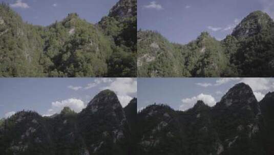 4K青海互助浪士当景区原始森林大山航拍01高清在线视频素材下载