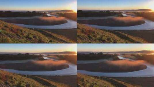 日出下的河流高清在线视频素材下载