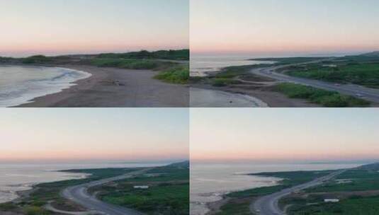 航拍海边的自然景观高清在线视频素材下载