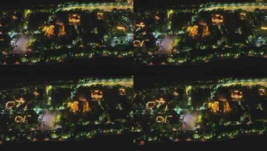 长沙市中心夜景4K航拍素材高清在线视频素材下载