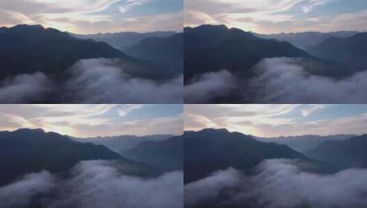 唯美大气的高山云海日出航拍高清在线视频素材下载