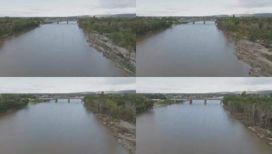 澳大利亚彭里斯附近奈潘河和维多利亚桥的无人机航拍镜头高清在线视频素材下载