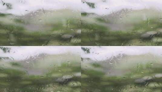 玻璃窗上的雨滴水滴窗户水珠高清在线视频素材下载