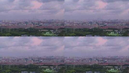 延时摄影航拍上海城市风光高清在线视频素材下载
