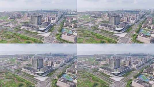 临港中心 浦东发展 滴水湖 上海地标 建设高清在线视频素材下载