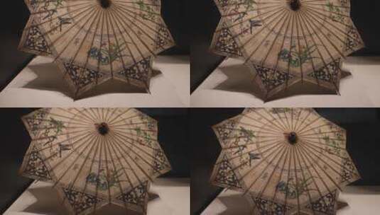 中国伞博物馆民国八角形油纸伞高清在线视频素材下载