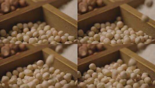 豌豆五谷杂粮从空中掉落高清在线视频素材下载