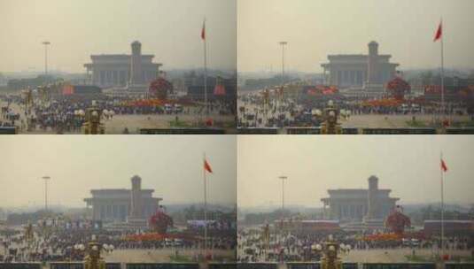 北京 天安门 全景 延时 人流高清在线视频素材下载