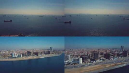 土耳其海滨城市航拍高清在线视频素材下载