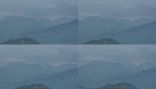 安徽黄山风景区山川国风水墨画航拍高清在线视频素材下载