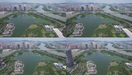 福建漳州碧湖生态公园航拍高清在线视频素材下载