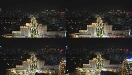 福建福州城市夜景交通航拍高清在线视频素材下载