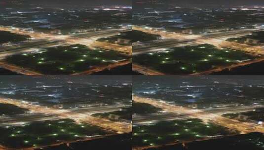 江苏无锡城市夜景竖屏航拍高清在线视频素材下载