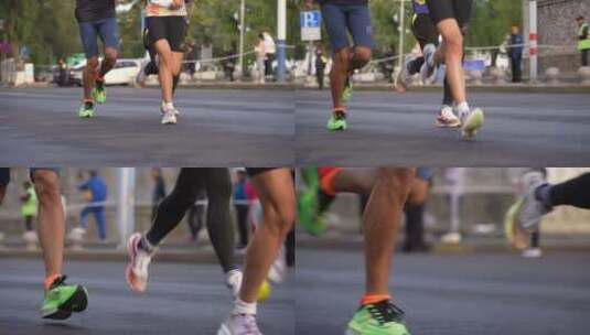 参加马拉松比赛的运动员高清在线视频素材下载