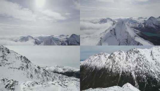 雪山连绵大山雄伟山脉高清在线视频素材下载