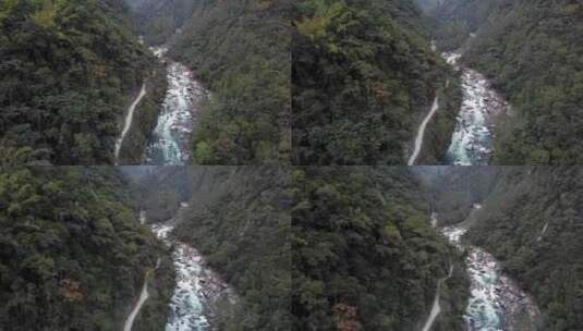 航拍西藏林芝墨脱雅鲁藏布江大峡谷高清在线视频素材下载
