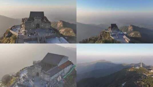 南岳衡山祝融峰峰顶风光高清在线视频素材下载
