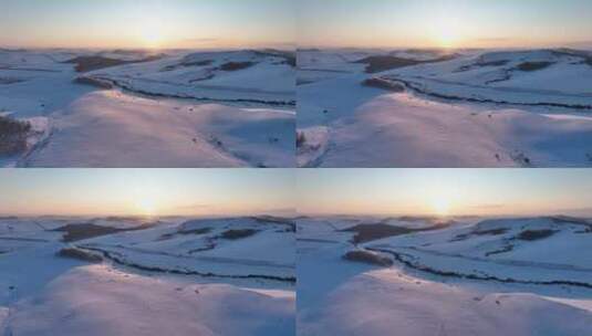 寒冬山林雪景高清在线视频素材下载