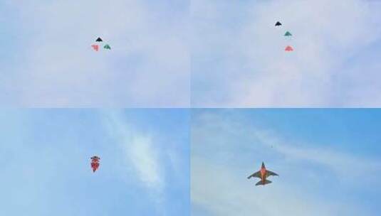 天空中飞翔的风筝高清在线视频素材下载