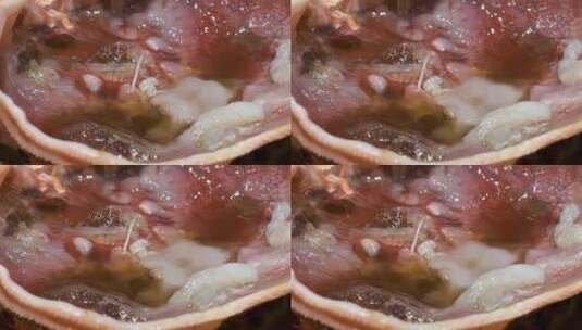 日本料理螃蟹刺身心脏高清在线视频素材下载