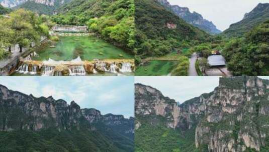 河南焦作云台山景区宣传片素材4K航拍高清在线视频素材下载