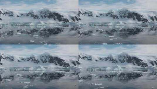 崩塌的冰山。全球变暖，生态状况，融化的冰高清在线视频素材下载