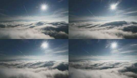 8K山上云彩之上的风景高清在线视频素材下载