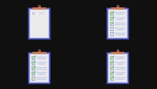 带有检查标记的待办事项列表动画Alpha高清在线视频素材下载