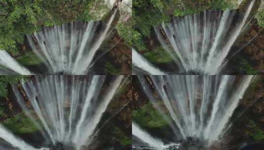 无人机俯拍森林瀑布高清在线视频素材下载