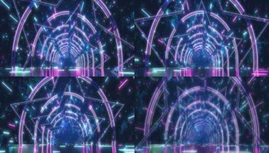 梦幻炫彩霓虹隧道穿梭高清在线视频素材下载